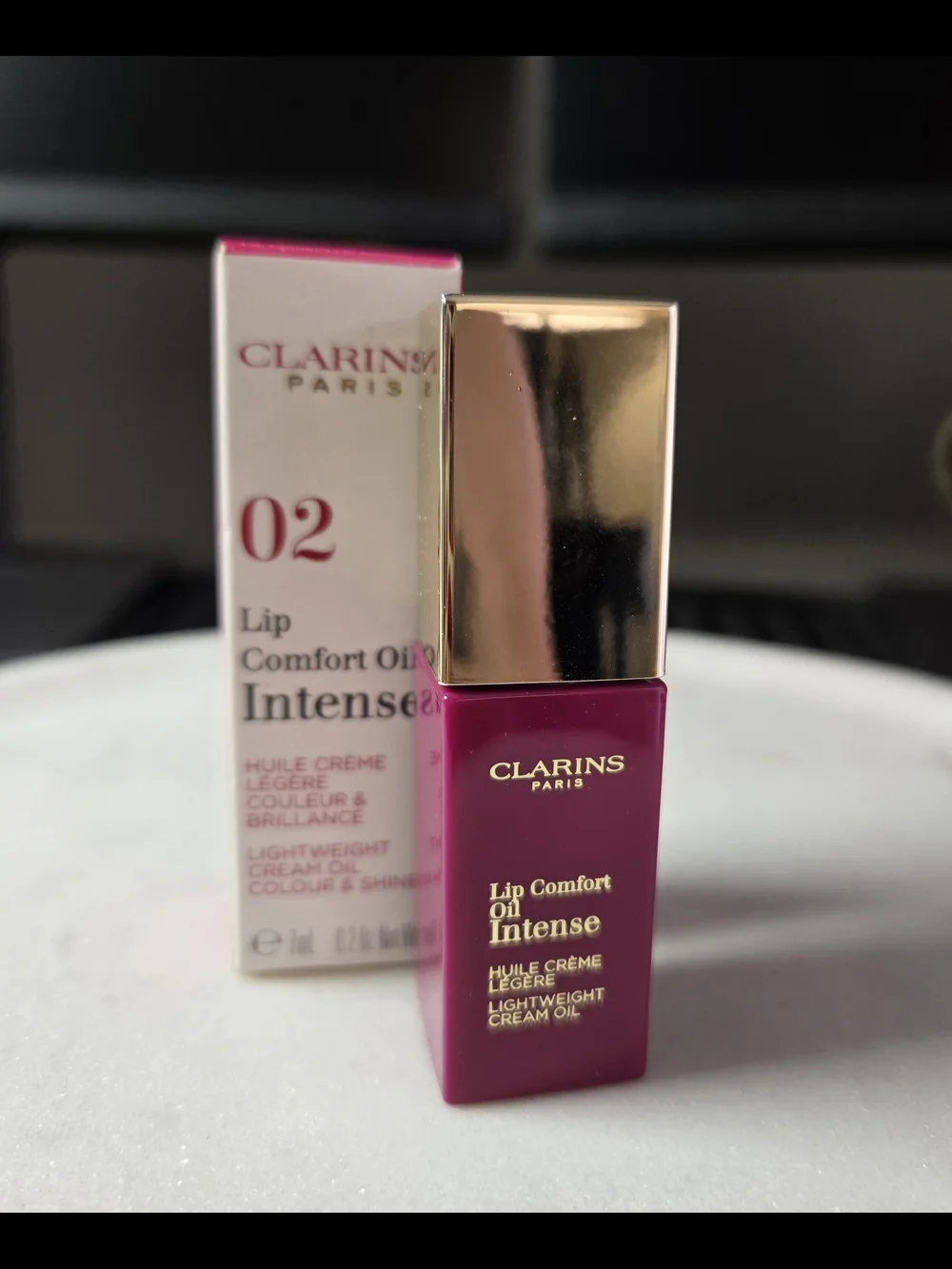 NIB Clarins Lip Comfort Oil Intense - 02 Intense Plum (Full Size)